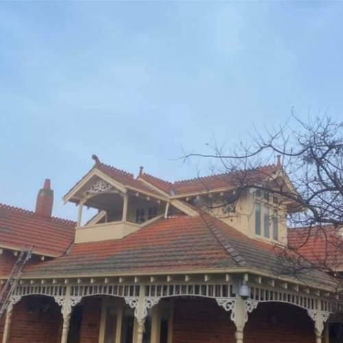 tile roof clean - before